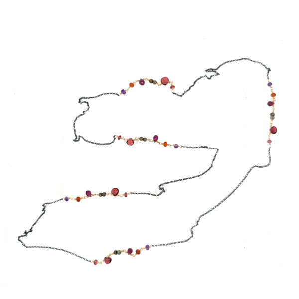 Over-the-Head Petrified Forest Gemstone Necklace