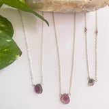 Watchful Eye Watermelon Tourmaline Slice Necklace