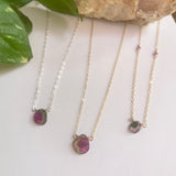 Watchful Eye Watermelon Tourmaline Slice Necklace