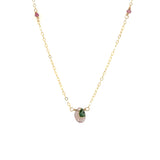 Watchful Eye Watermelon Tourmaline Slice Necklace