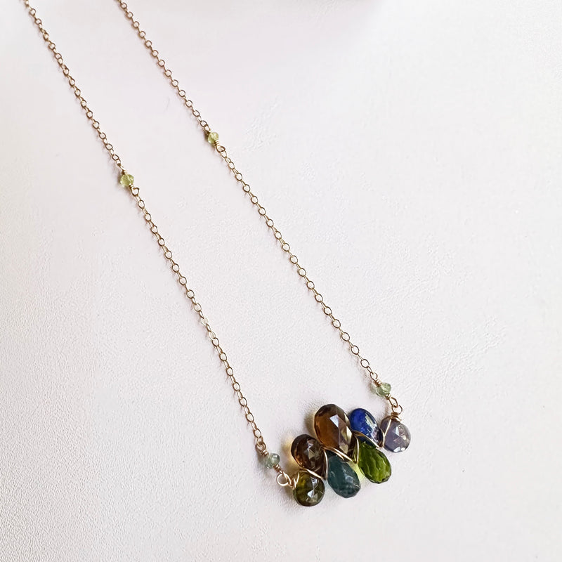 Woven Oregon Forest Gemstone Necklace