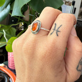 Orange Hessonite Garnet Ring