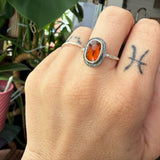 Orange Hessonite Garnet Ring