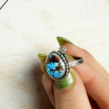 Turquoise Ring with Floral Detail