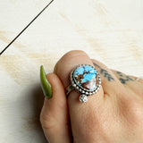 Turquoise Ring with Floral Detail