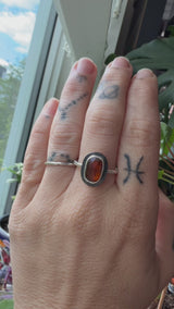 Orange Hessonite Garnet Ring