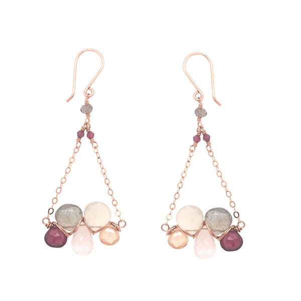 Woven Gemstone Champagne Earring