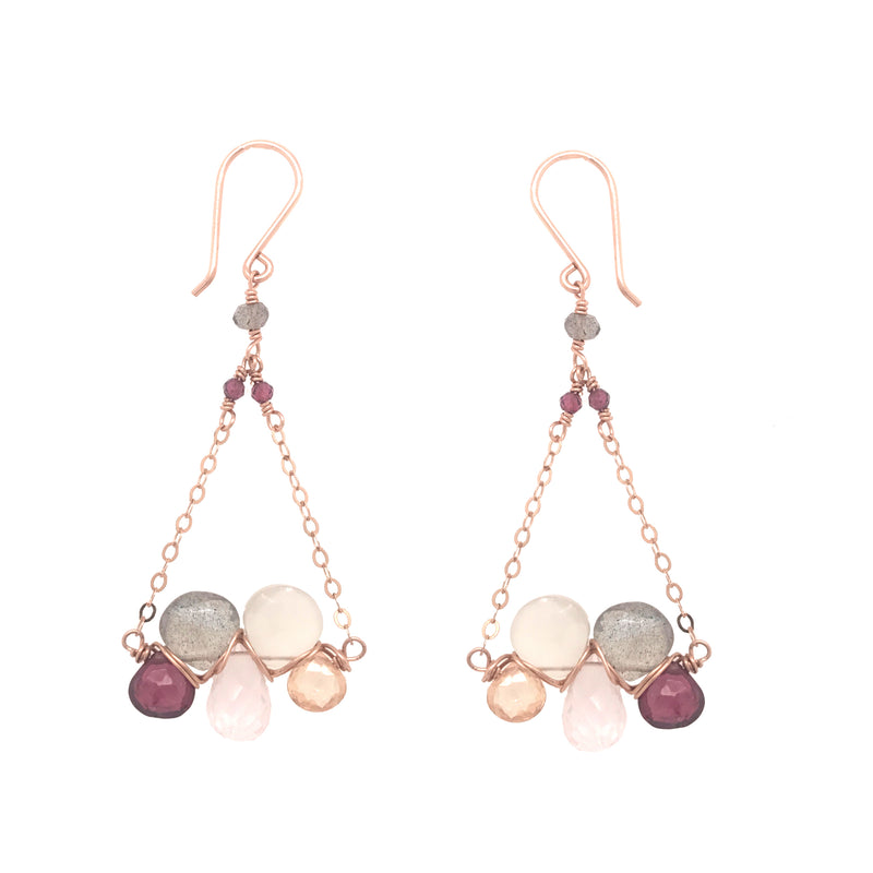 Woven Gemstone Champagne Earring