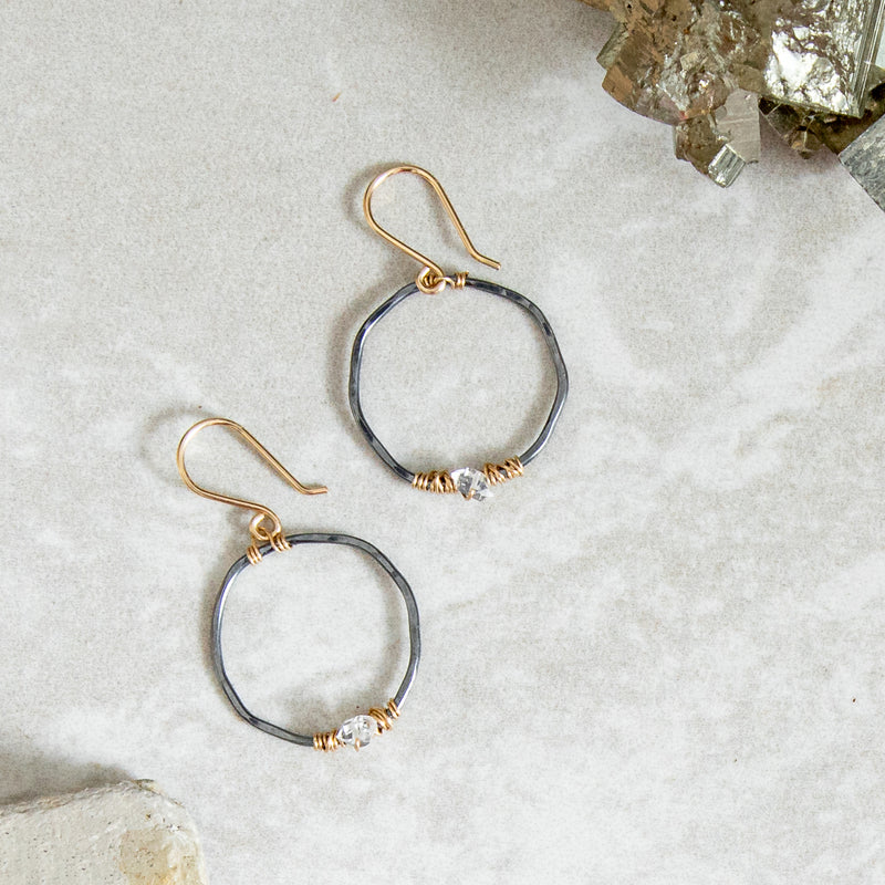 Single Herkimer Hoop Earring