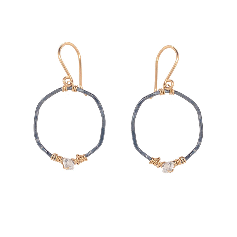 Single Herkimer Hoop Earring