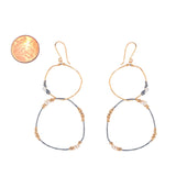 Gunmetal and Gold Linked Hoops Earring