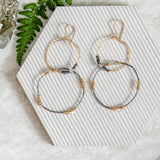 Gunmetal and Gold Linked Hoops Earring