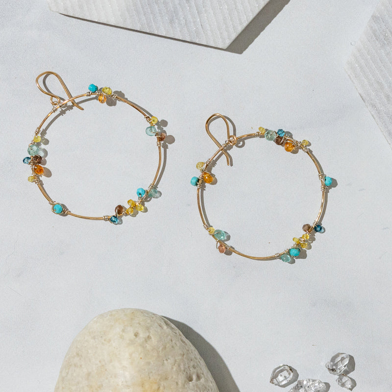 Prismatic Shimmer Hoop Earring
