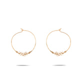 Herkimer Encrusted Gold Hoop Earring