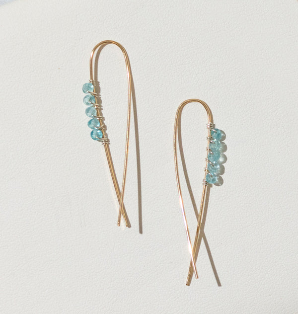 Static Gemstone Wrap Earring