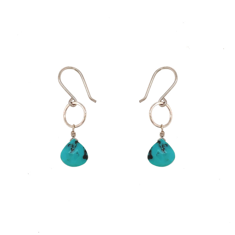 Turquoise Drop Hoop Earring