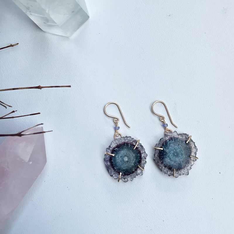 Vibrant Amethyst Stalactite Earrings