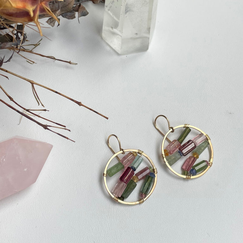 Tourmaline Stained Glass Window Earrings