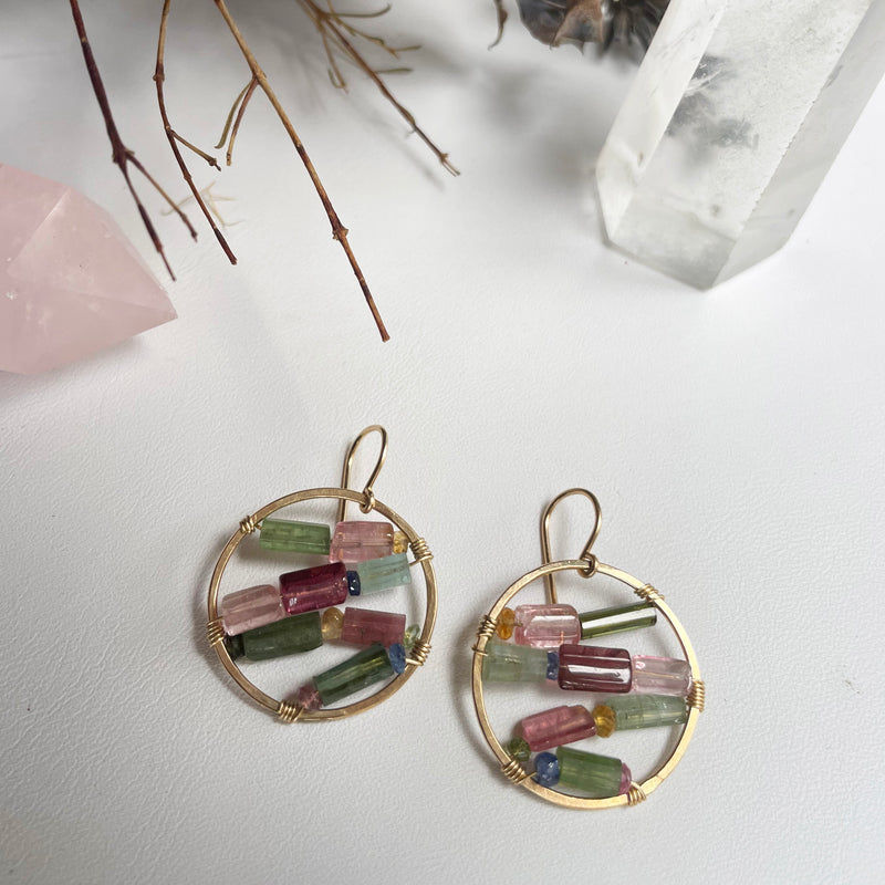 Tourmaline Stained Glass Window Earrings