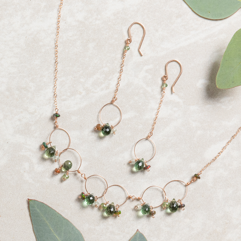 Rich Green Droplets Necklace