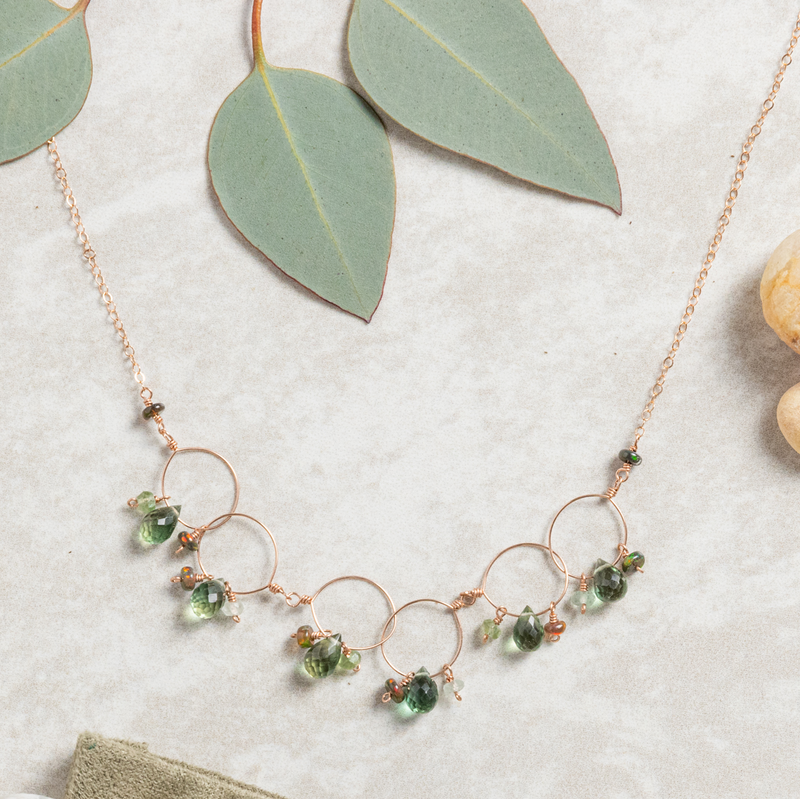 Rich Green Droplets Necklace