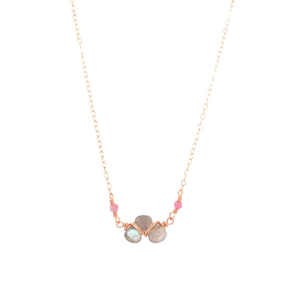 Triple Tiny Labradorite Necklace