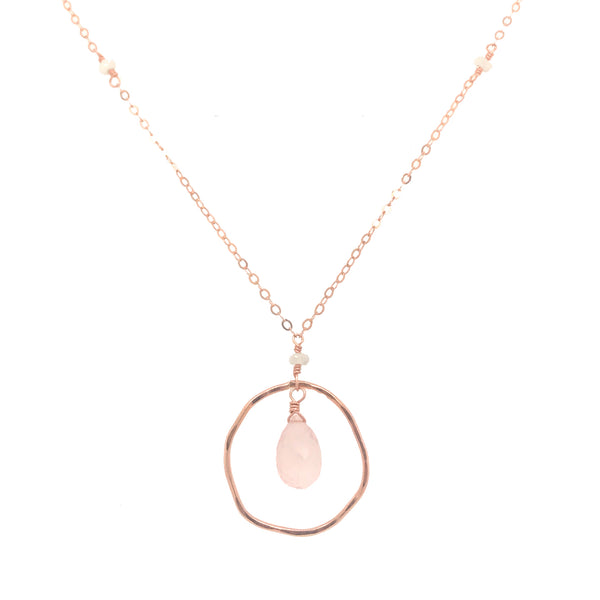 Rose Quartz Love Pendant Necklace