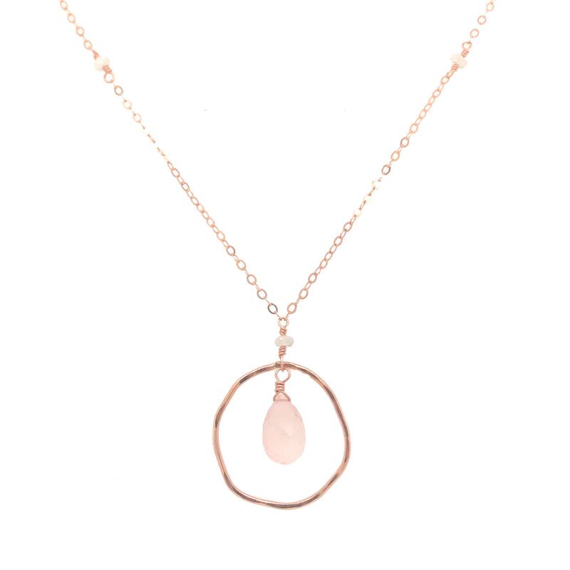 Rose Quartz Love Pendant Necklace
