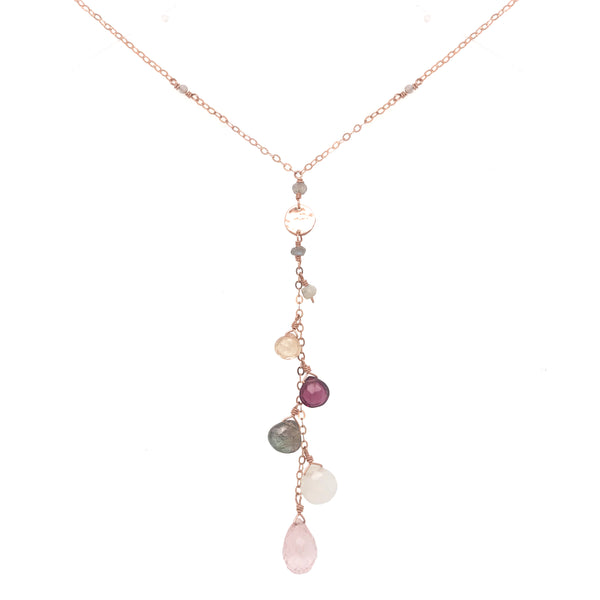 Rose Disc "Y" Necklace
