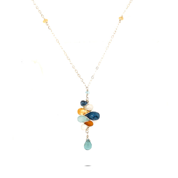 Koi Woven Gemstone Pendant Necklace