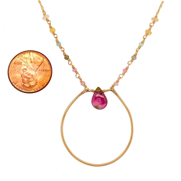 Tourmaline Halo Necklace