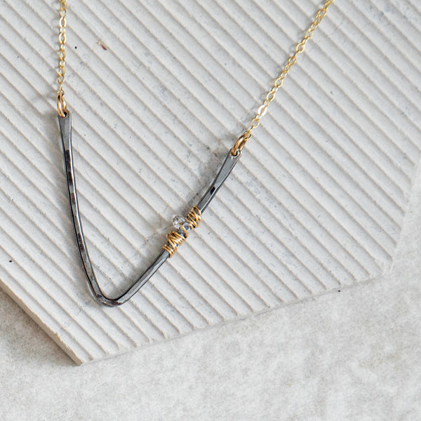 Herkimer Deep "V" Necklace