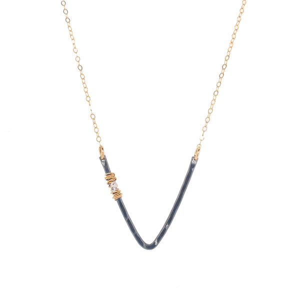 Herkimer Deep "V" Necklace