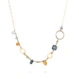 Detailed Gemstone Links Necklace