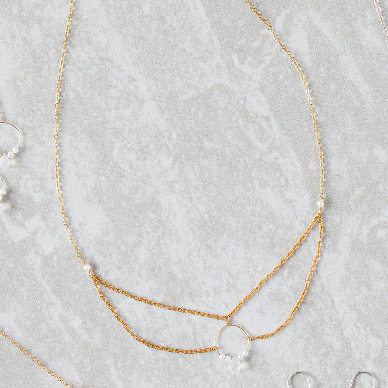Rope Chain Draped Necklace