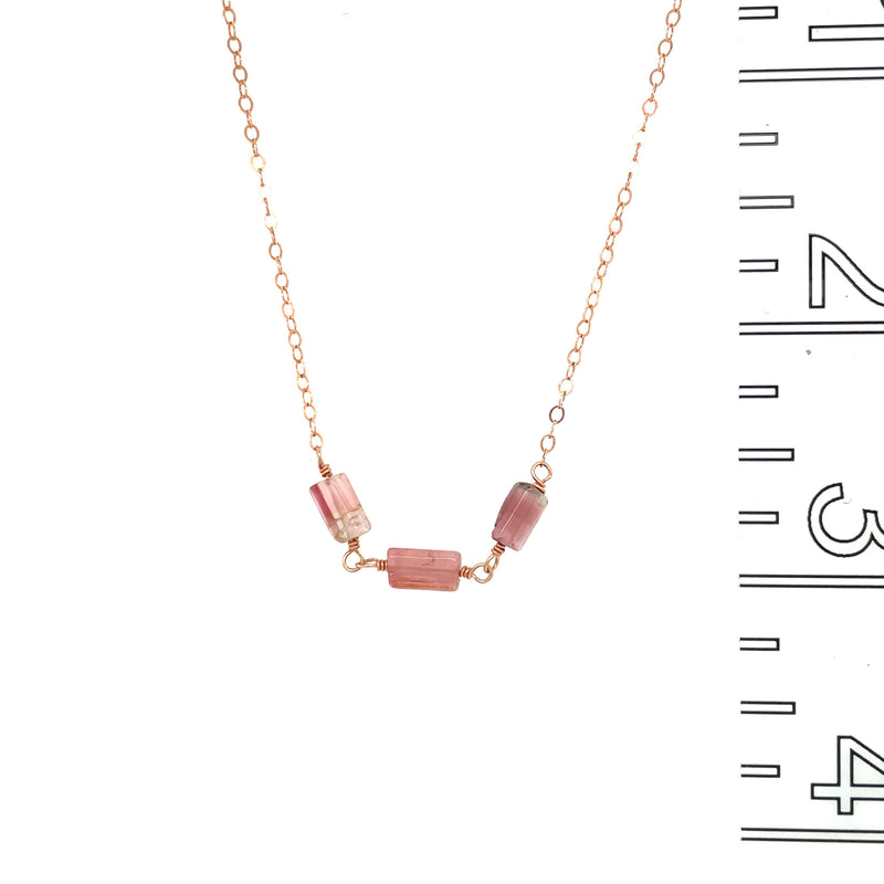 Triple Tourmaline Tube Necklace