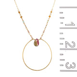 Watermelon Tourmaline Halo Necklace