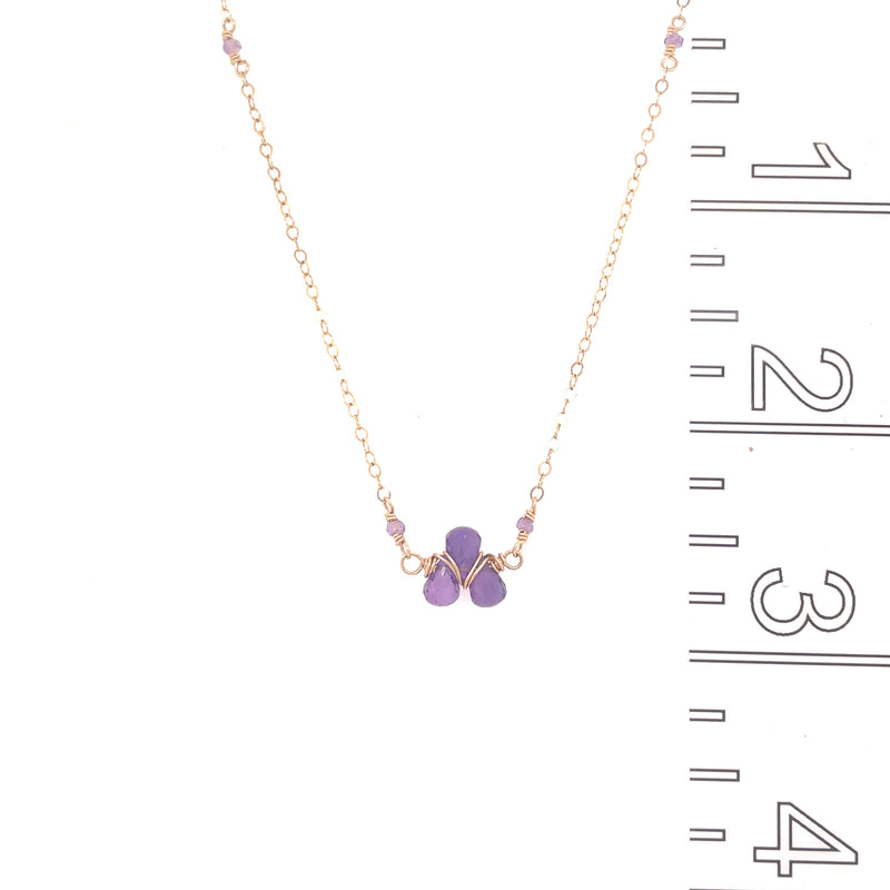 Triple Amethyst Necklace