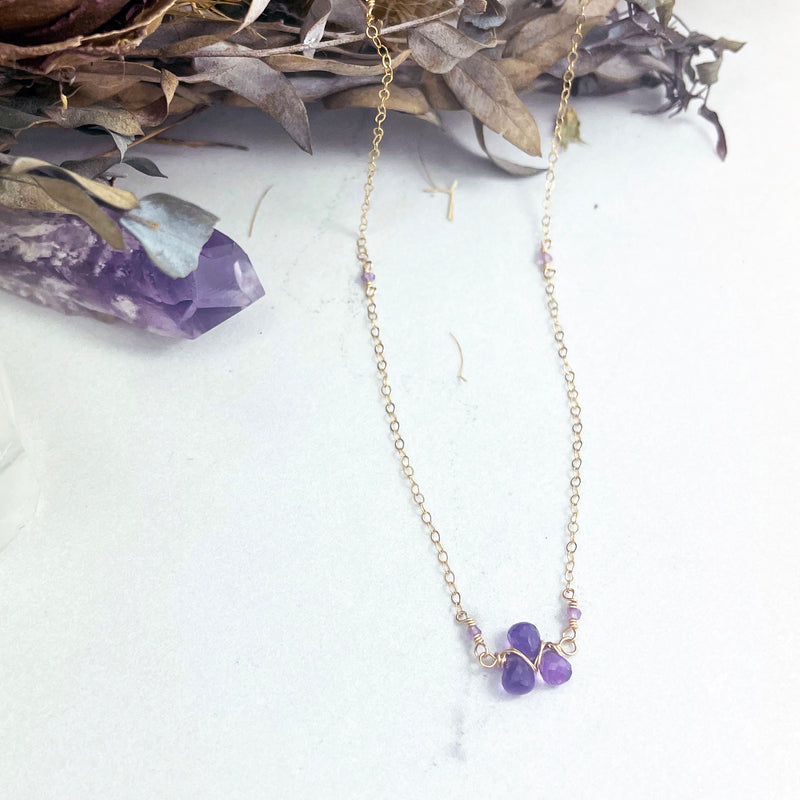 Triple Amethyst Necklace