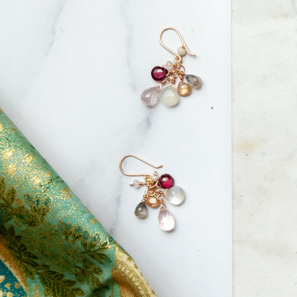 Encompassing Gemstone Drop Earring