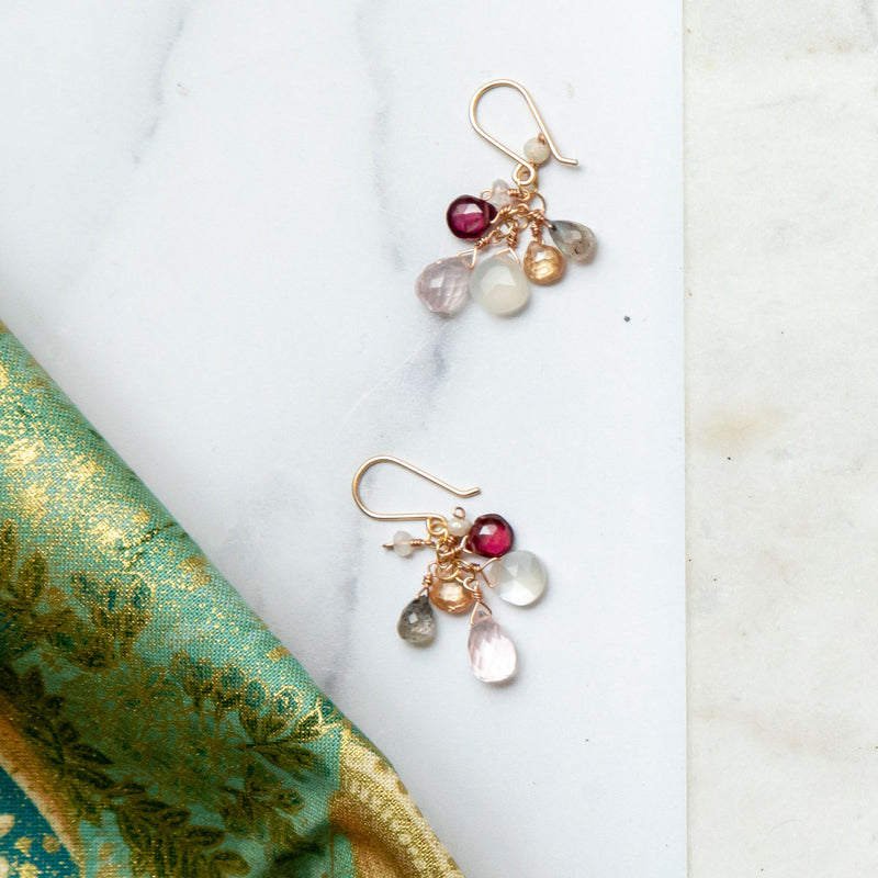 Encompassing Gemstone Drop Earring